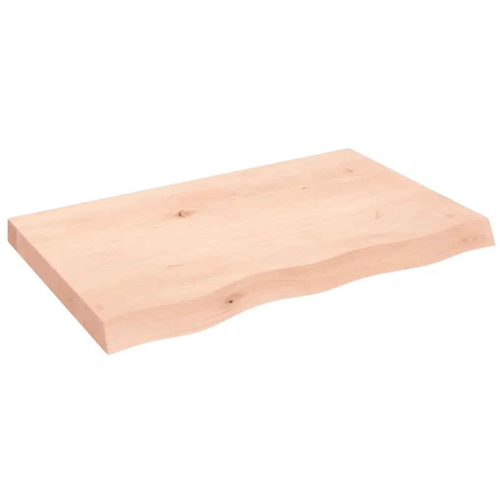 Ripiano a Parete 80x50x(2-6) cm Massello Rovere Non Trattato 363550