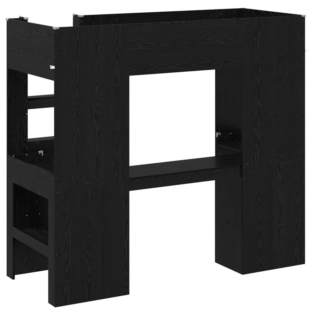 Struttura letto a castello con scrivania Rovere Nero 3410428