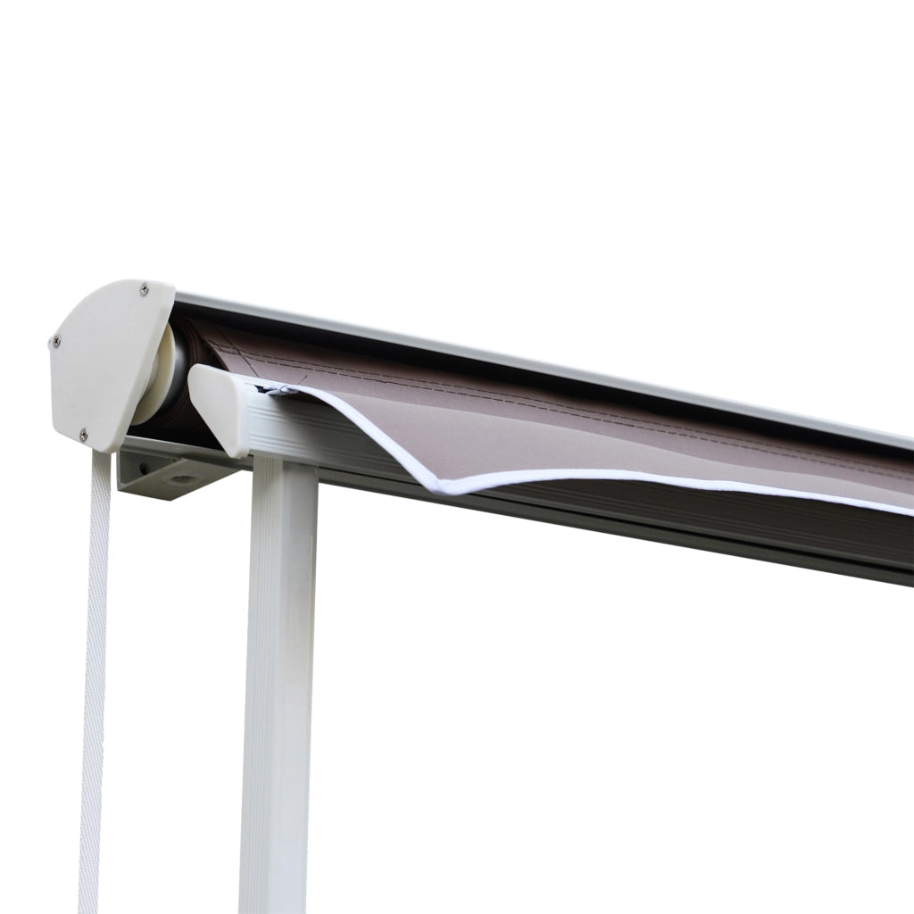 Easycomfort Tenda da Sole a Caduta con Rullo Avvolgibile e Angolazione Regolabile 0-120°, 180×70cm, Marrone