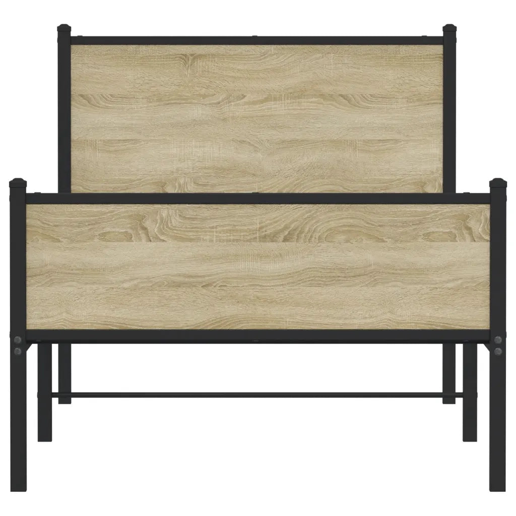 Giroletto senza Materaso in Metallo Rovere Sonoma 75x190 cm 4007894