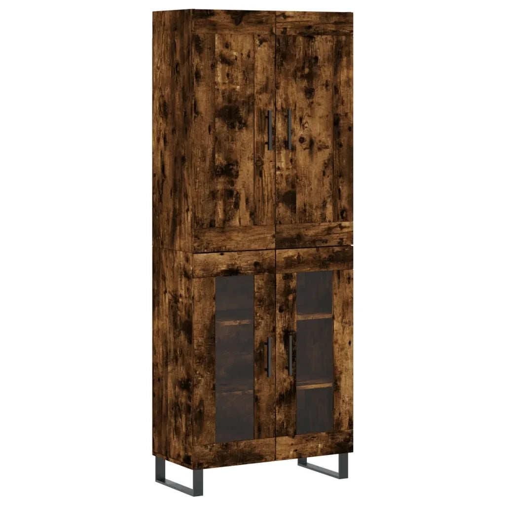Credenza | Madia | Buffet da pranzo | Armadio da pranzo Rovere Fumo 69,5x34x180 cm in Legno Multistrato