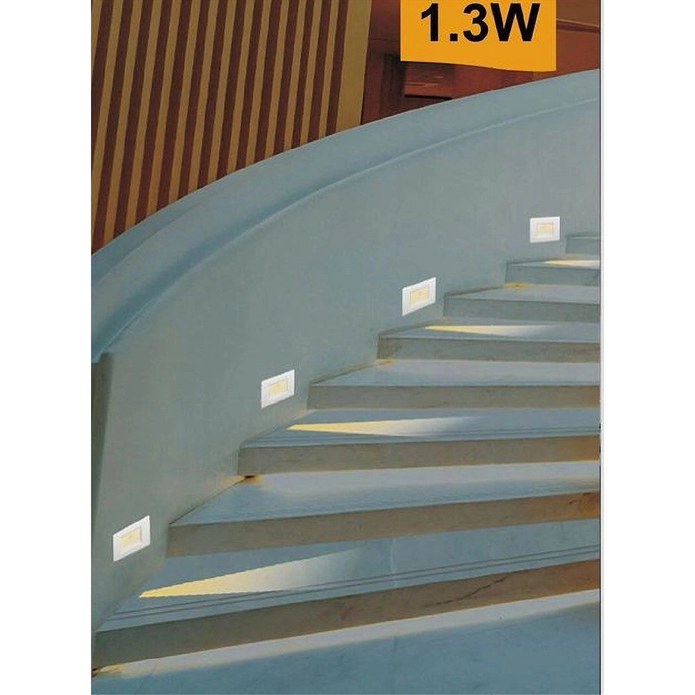 Trade Shop - Segnapasso Placca Bianca Muro Sensore Movimento Pir 1,3w Cassetta 503 Xggyd-001b - -bianco Caldo      -
