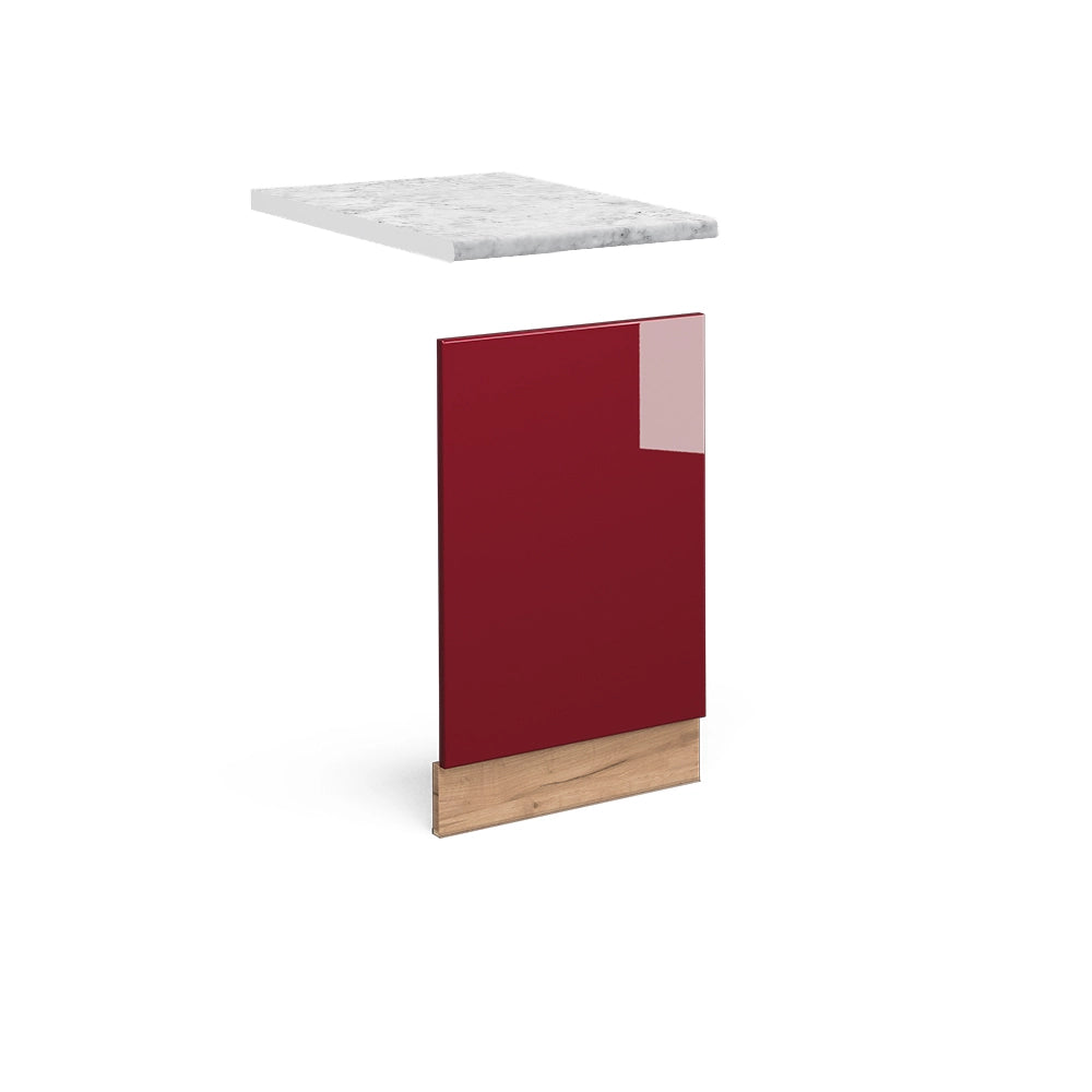 Pannello frontale Fame-Line Bordeaux lucido/Rovere dorato 45 cm, PL Marmo Vicco