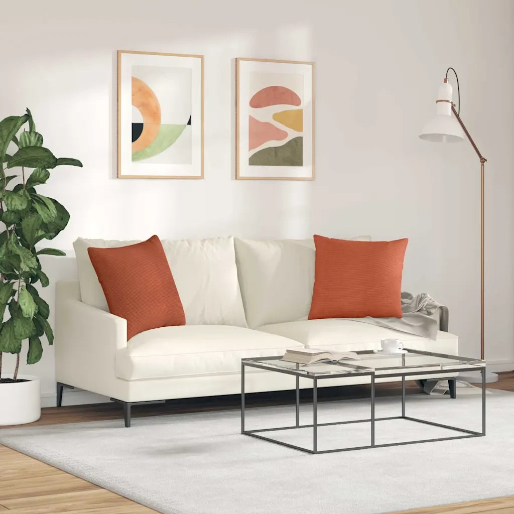 Cuscini da Divano 2 pcs Rosso Arancio 50 x 50 cm
