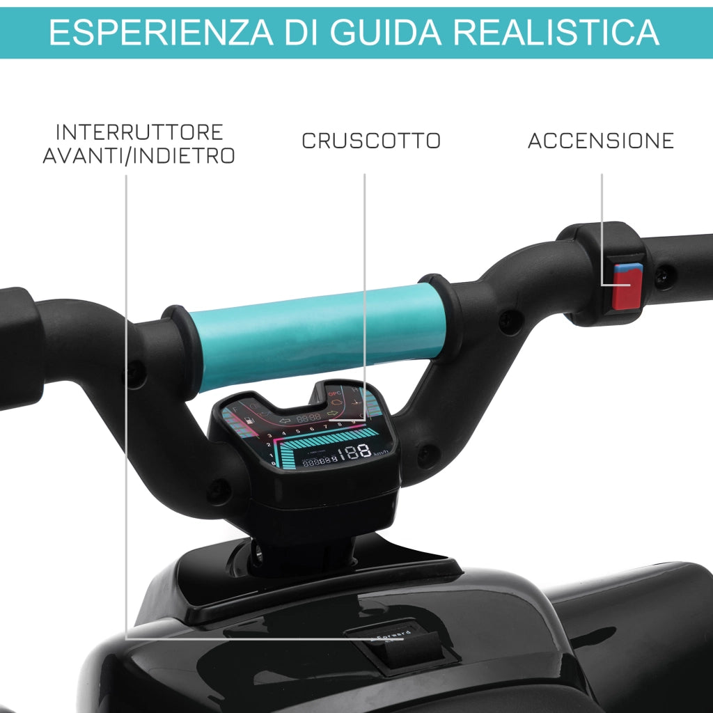 Tavolo Quad Elettrico per Bambini 18-36 Mesi ¨C zephmum ¨C Nero, 72x40x45.5 cm