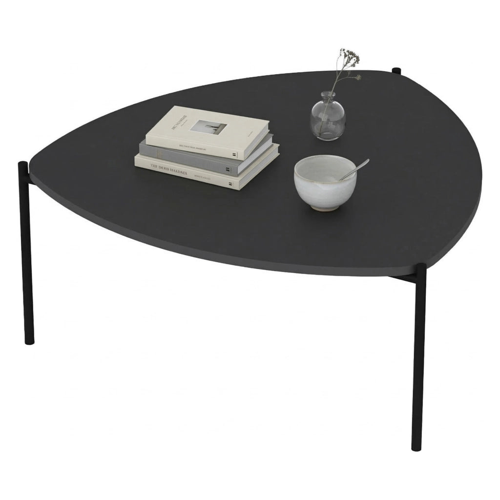 Atesino, Tavolino da Salotto con Piedini, 90x89x40h cm Nero Antracite