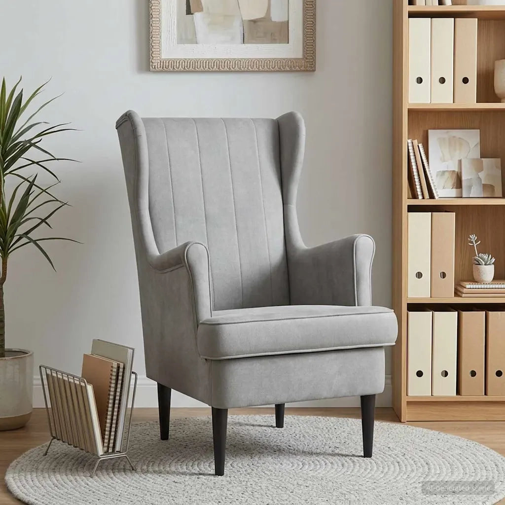 Poltrona-Divano Sedia-Poltroncina Grigio Chiaro Velluto 207295