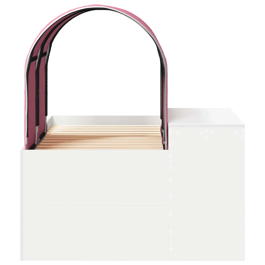 Letto con Tunnel 4 pcs Rovere Artigianale e Rosa