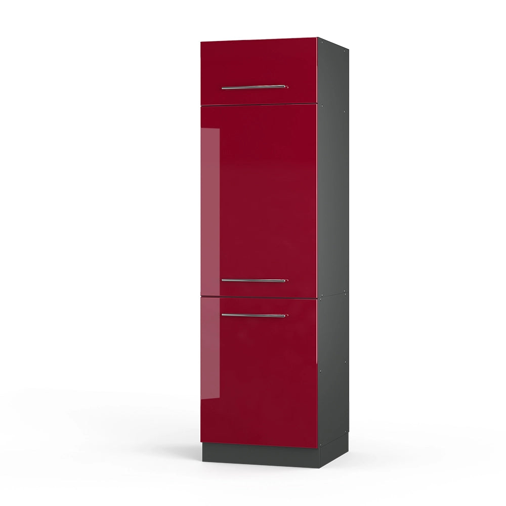 Vicco Armadio frigorifero Rosso bordeaux lucido 60 cm