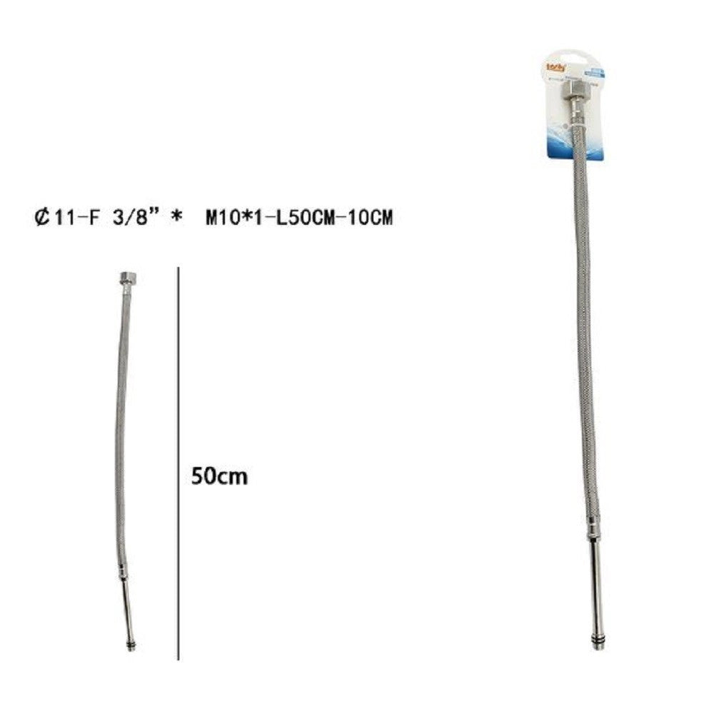 Trade Shop - Tubo Flessibile Flessibili Rubinetto Miscelatore Acqua 50 Cm F 3/8 X M10/1 69397 -