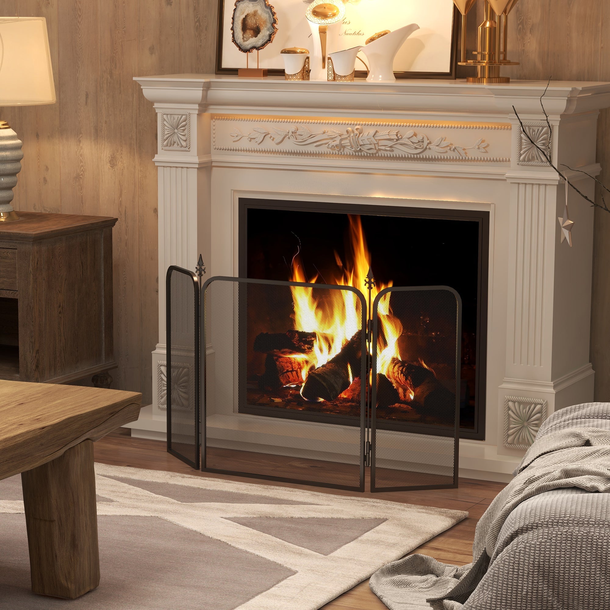 Parascintille con Antine 96x1,3x56 cm in Metallo Nero