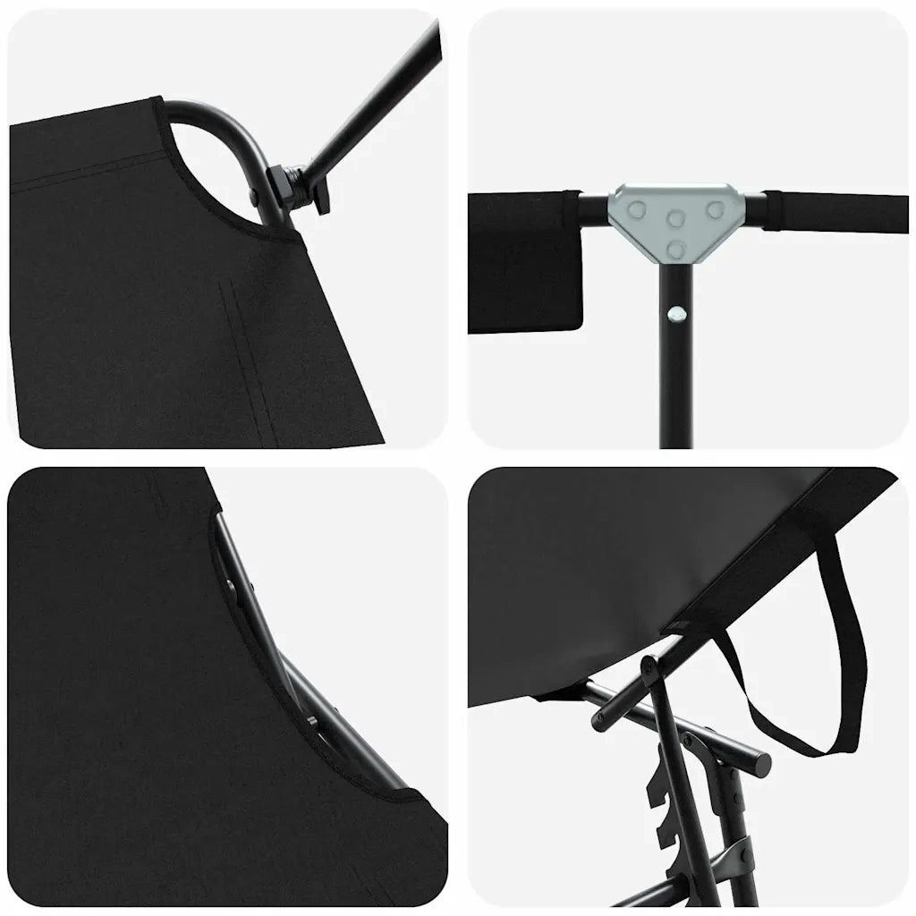 Lettino prendisole pieghevole Nero 190 x 57 x 81 cm Oxford 42003129
