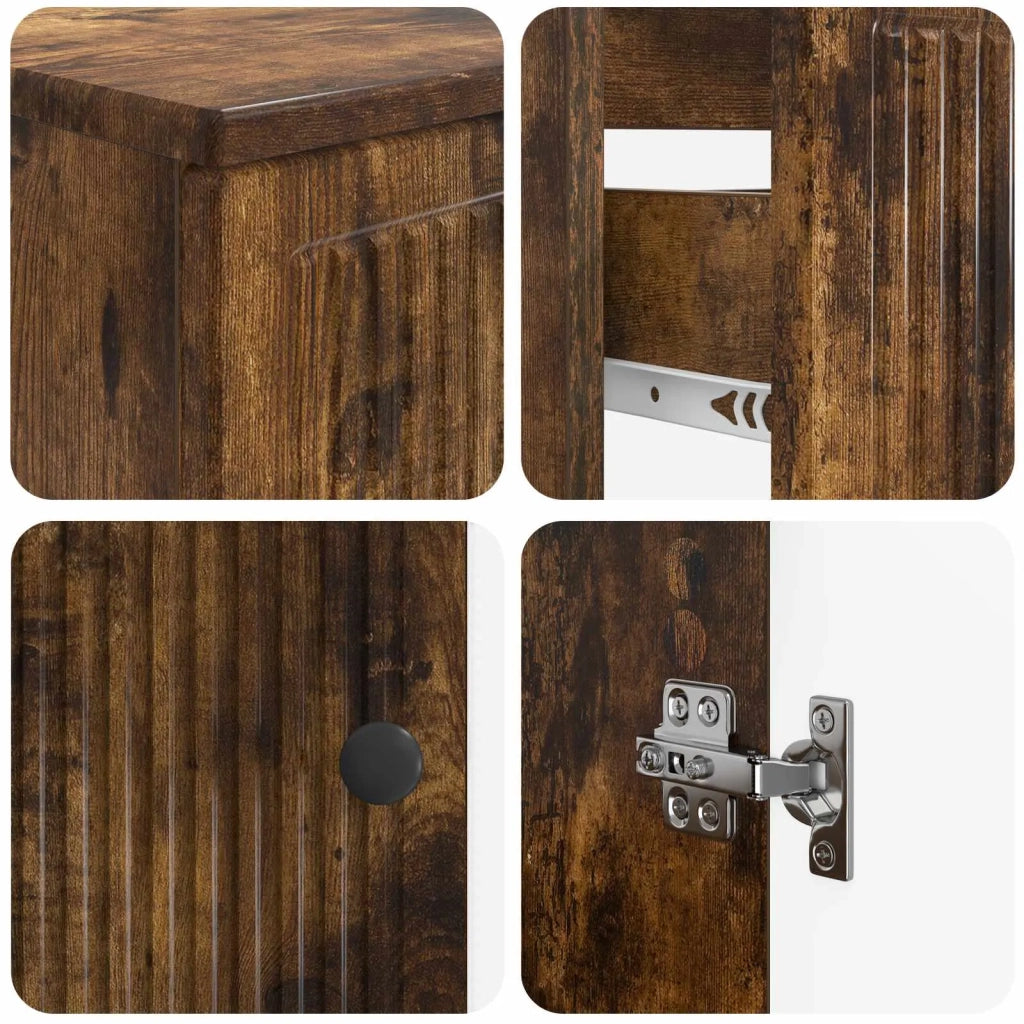 Set di Armadi da Bagno da 2 Pezzi EDE Rovere Fumo 3417500