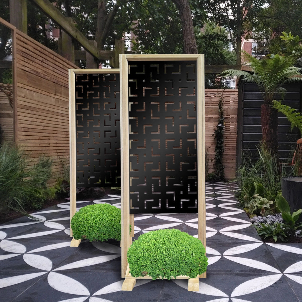 LABYRINTH M - Separè - Paravento modulabile - 70x190cm - in Legno e PVC Colore: nero