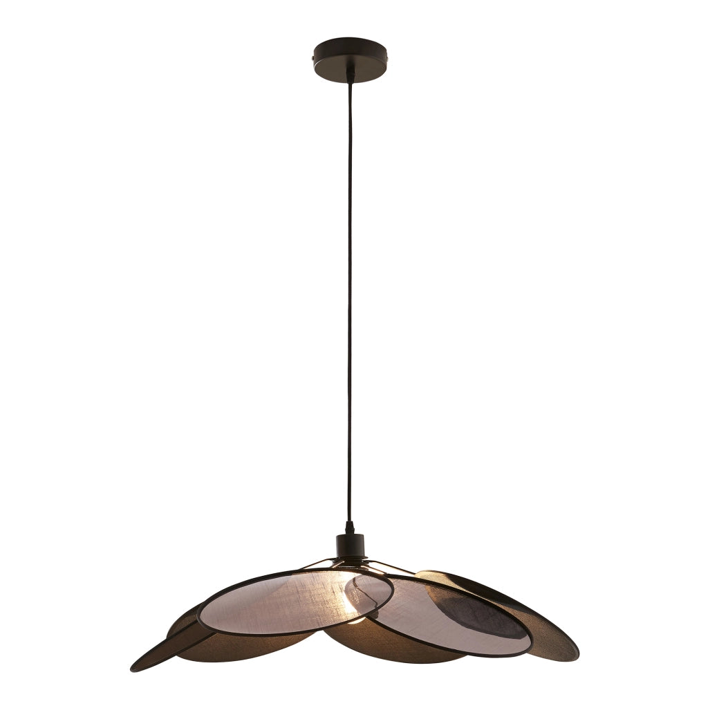Lampadario a Sospensione Blackwood con Paralume in Tessuto - Nero lux.pro
