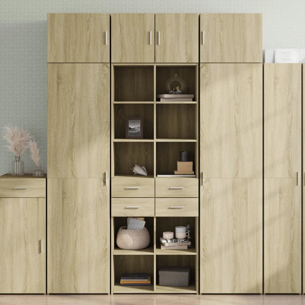 Credenza-Buffet-Armadio da cucina Rovere Sonoma 70x42,5x185 cm in Legno Multistrato 402786