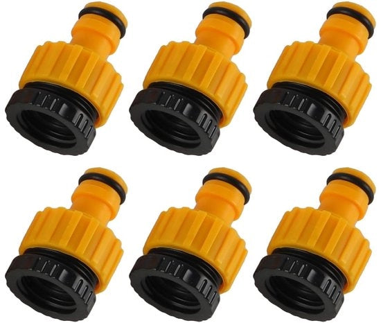 Adattatore per tubi da giardino - Adattatore per tubi da giardino con connessione rapida 1/2 pollici - 6 pezzi - Tubo idraulico - 3/4 pollici - Facile da installare - Per uso esterno - Utensili inclusi