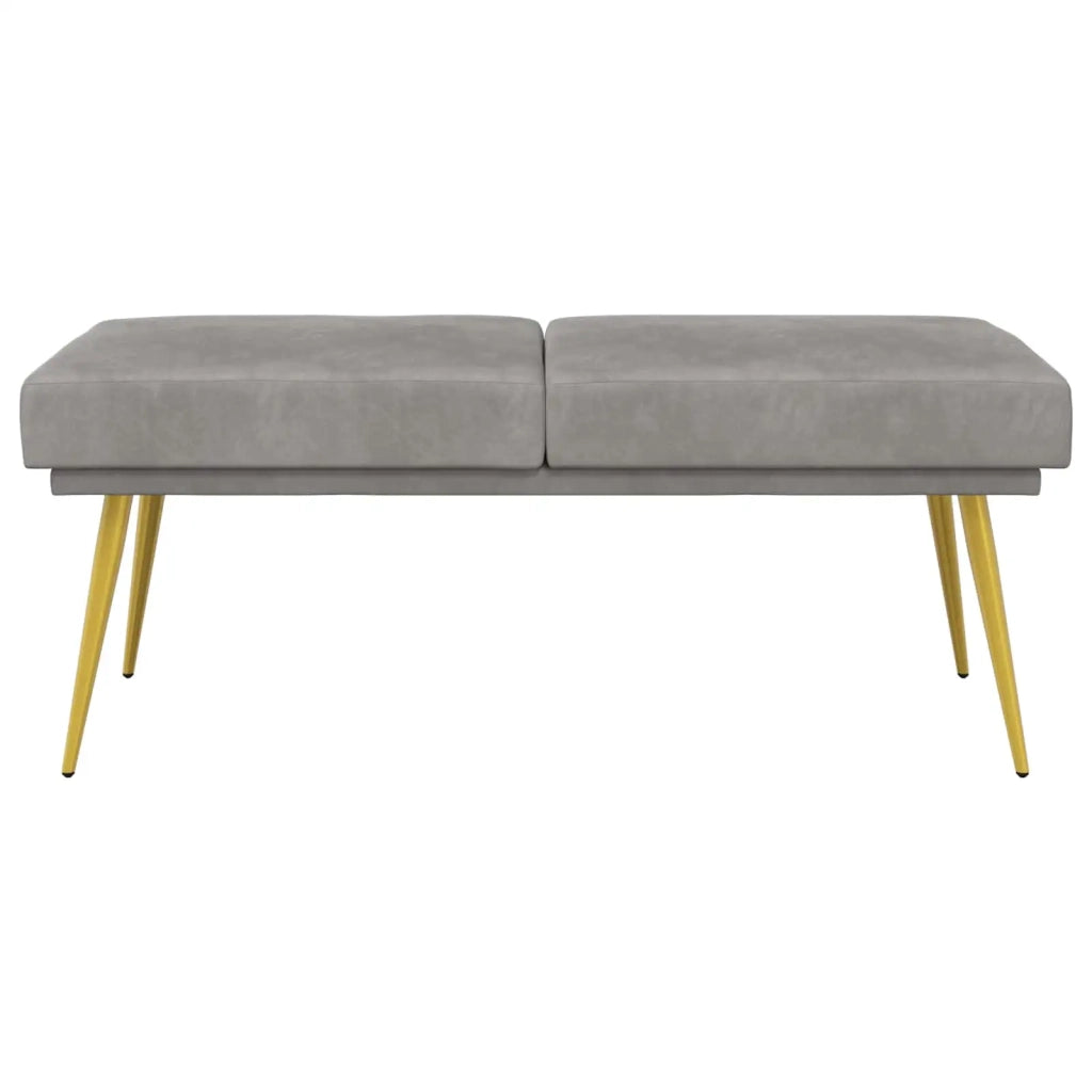 Panchina a doppio strato Grigio Chiaro 120 x 45 x 46 cm Velluto 42038585