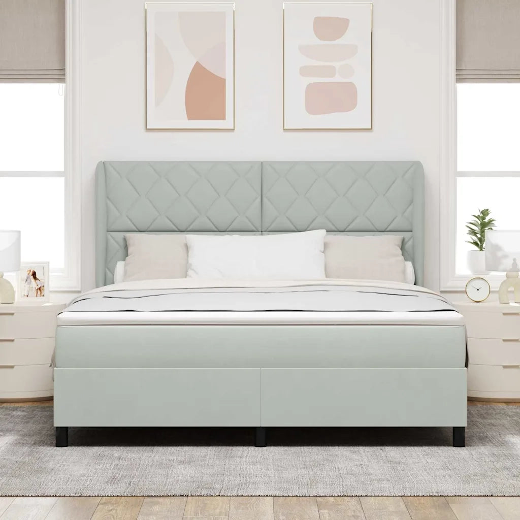 Letto a molle con materasso Grigio chiaro 200 x 180 cm Velluto 3340994