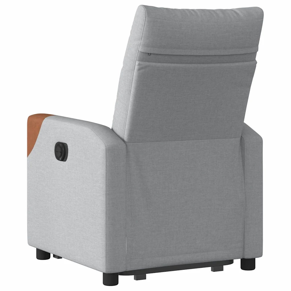 Divano Sedia-Poltrona Reclinante Alzapersona Elettrica Grigio Chiaro Tessuto 246228