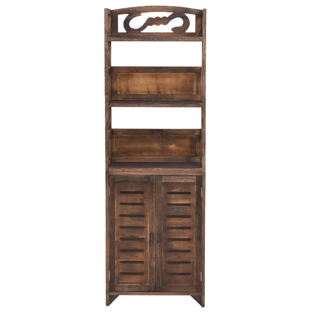 Vetrina Marrone Scuro 46x24x140 cm Legno Massello di Paulonia 338506