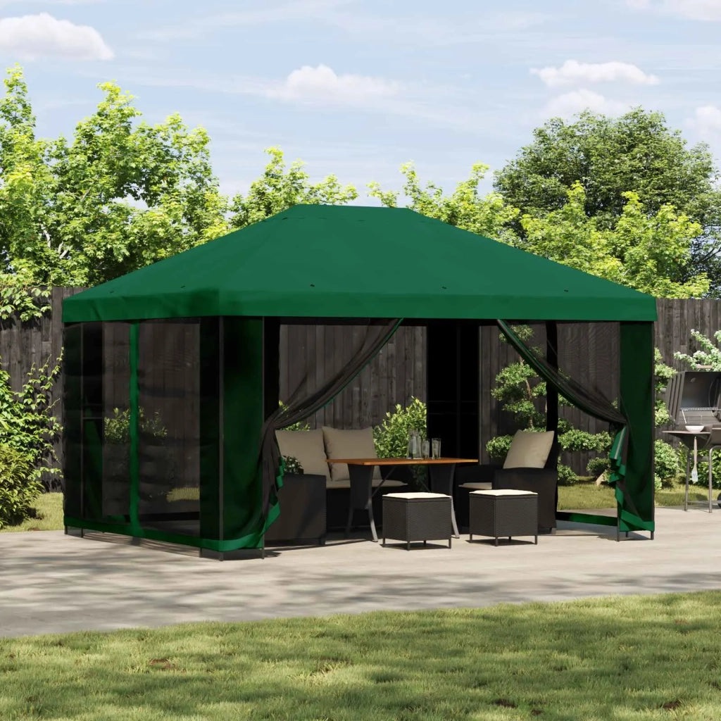 Gazebo da giardino con pareti laterali 4 × 3 m Verde 900389