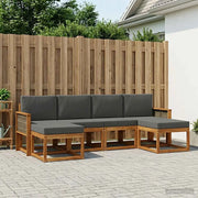 Set di divani da esterno 6 pcs Naturale e Antracite Poliestere 3385428