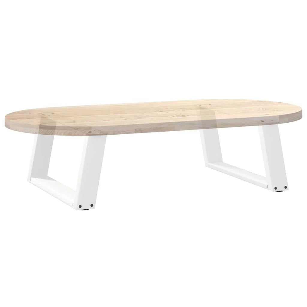 Set di 2 gambe per tavolino da caffè a forma di U 60 x 30 cm design moderno e stabile con piedini livellatori acciaio bianco 02_0057034