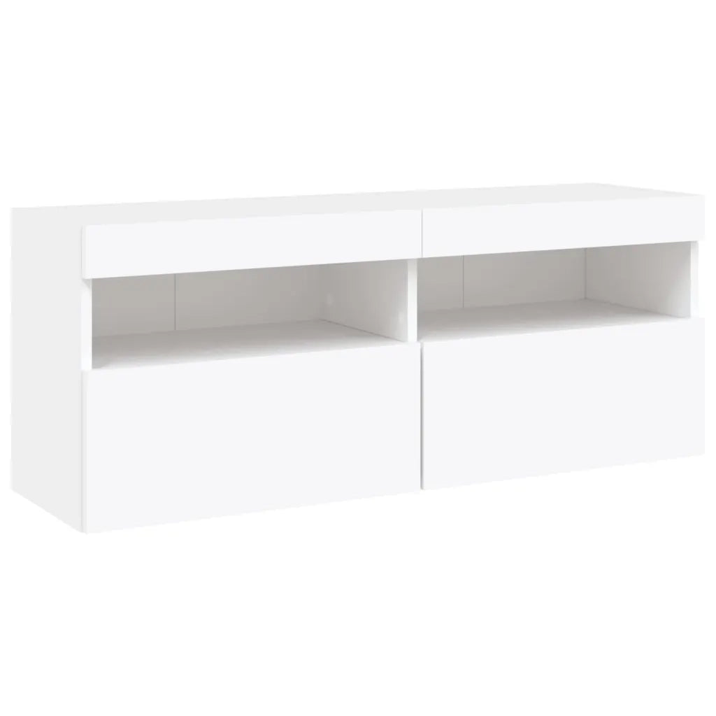 Set Mobili TV a Muro 7 pz con Luci LED Bianco 3216771