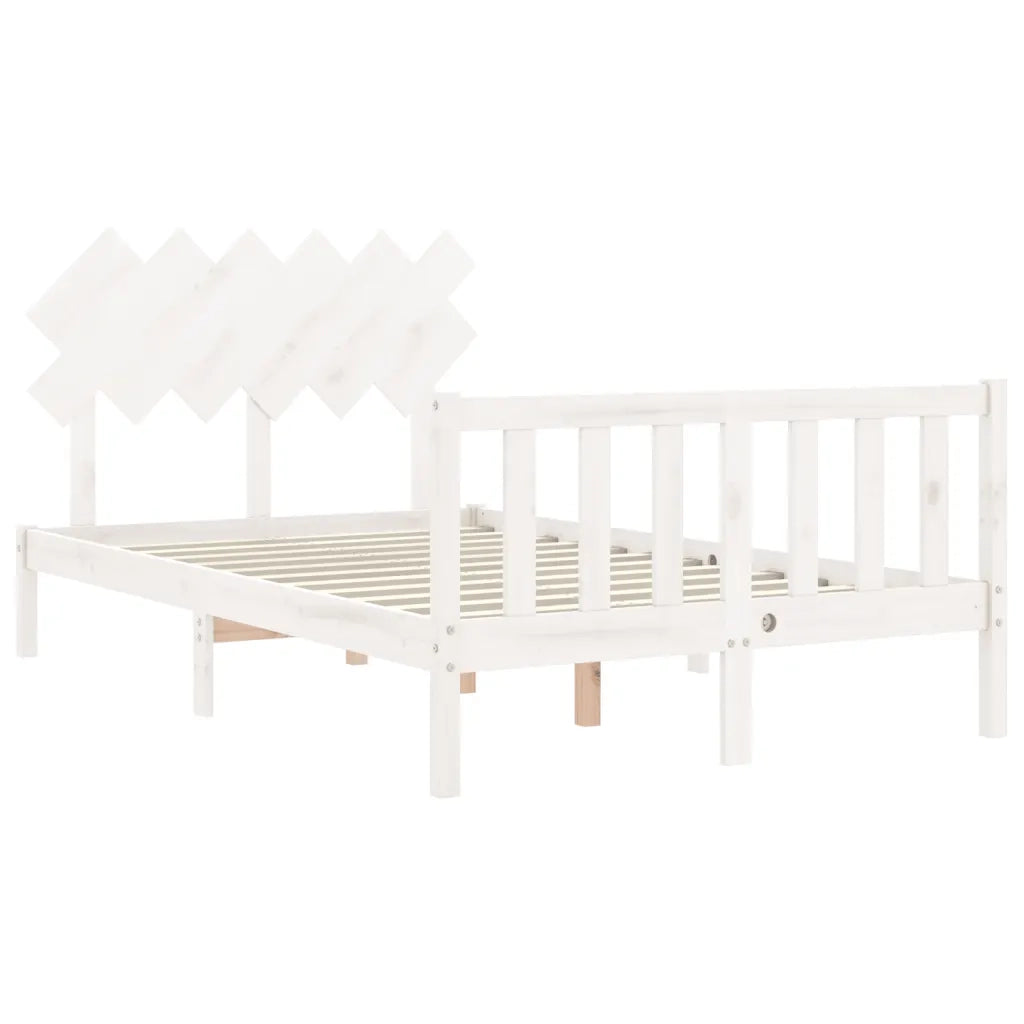 Giroletto senza Materasso-Struttura Letto Bianco 120x200 cm Legno Massello Pino 399955