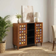 Credenza Noce 90 x 33,5 x 75 cm Legno di mango massello