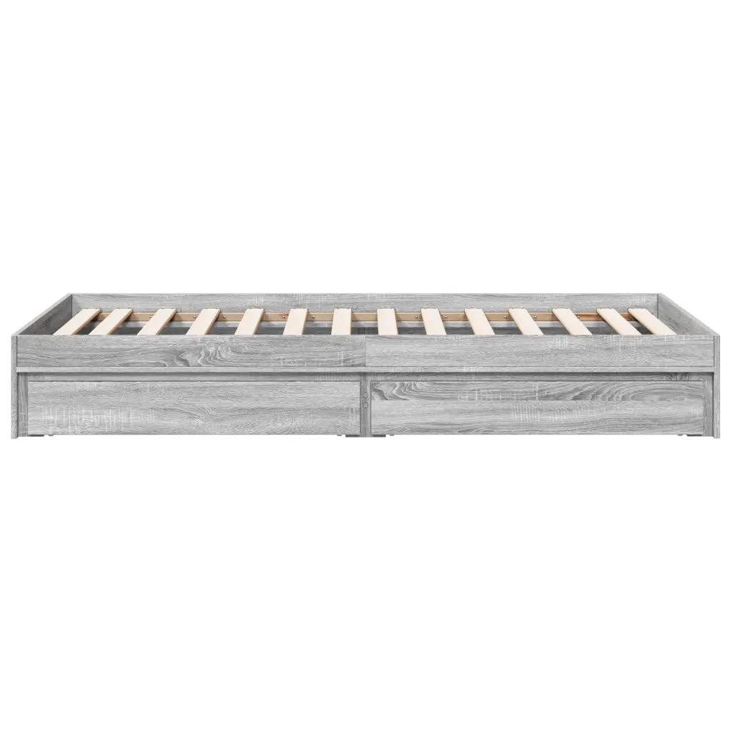 Giroletto Cassetti-Struttura Letto con contenitore Grigio Sonoma 90x200 cm Legno Multistrato 904119
