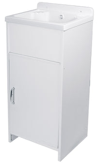 Mobile Lavatoio in PVC 42x35x82 cm 1 Anta Clear Bianco