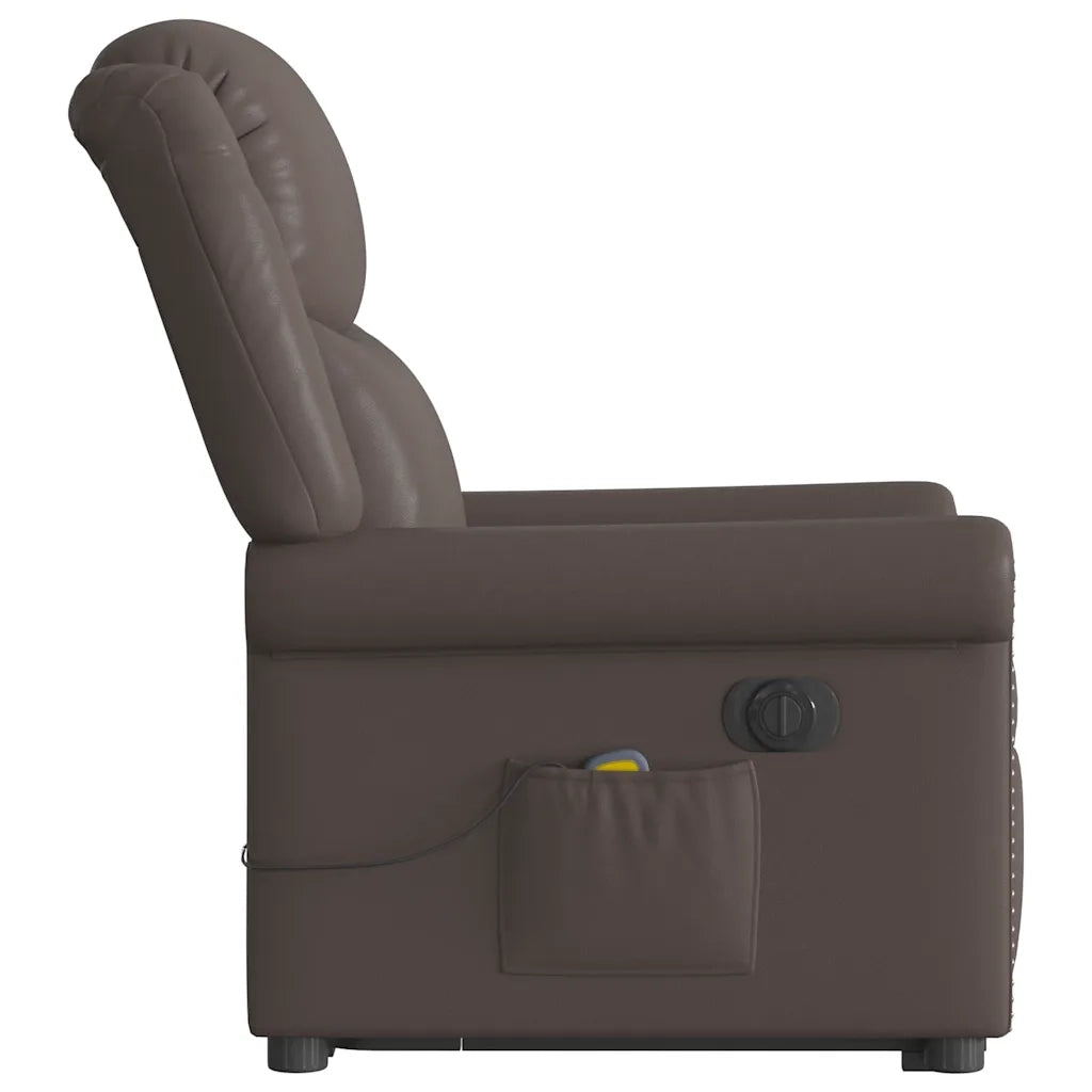Poltrona Alzapersona Massaggiante Elettrica Marrone Similpelle 3303425