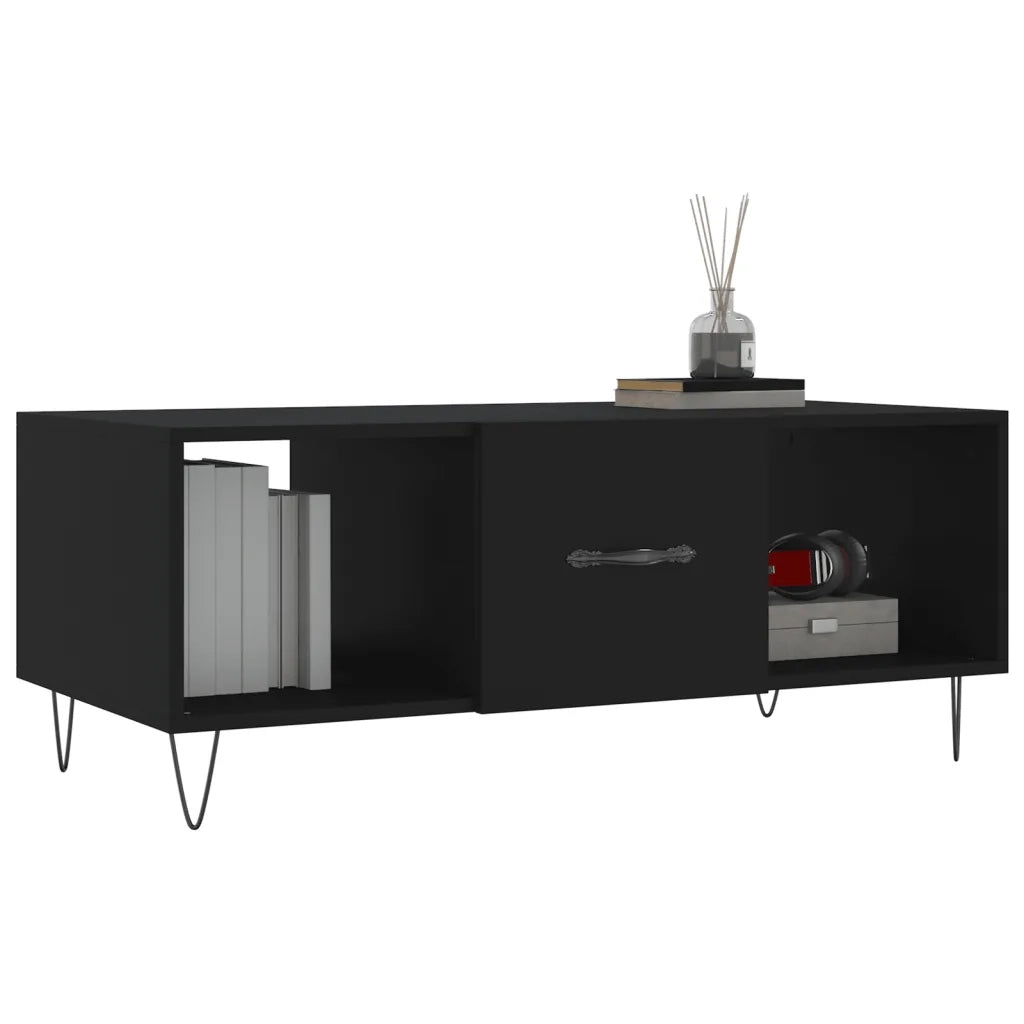 Tavolino da Salotto Nero 102x50x40 cm in Legno Multistrato 829293