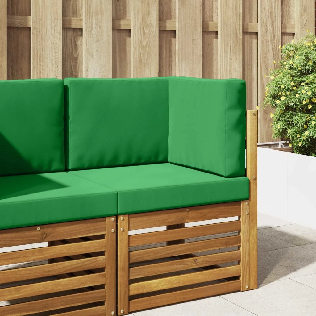 Cuscino per divano da esterno 3 pcs Verde Poliestere