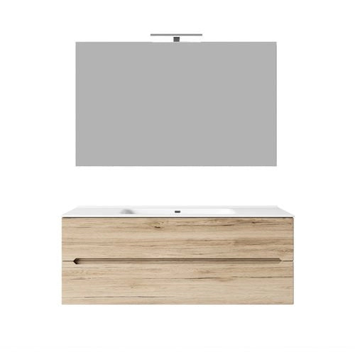 Composizione mobile bagno sospeso con cassetti cm 120 mod. TALIA - Rovere Nodi