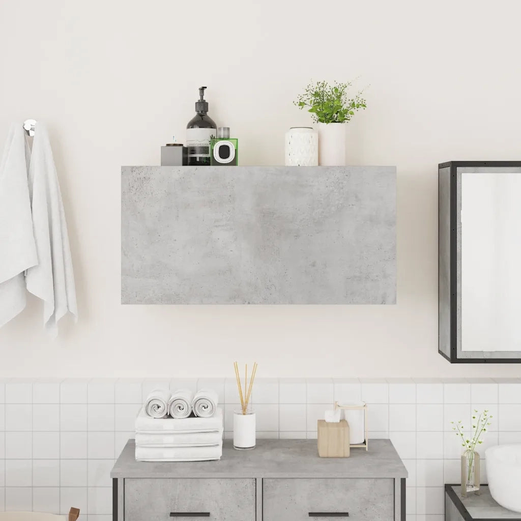 Mobile da Bagno | Armadio da bagno a Parete Grigio Cemento 80x25x40 cm Truciolato