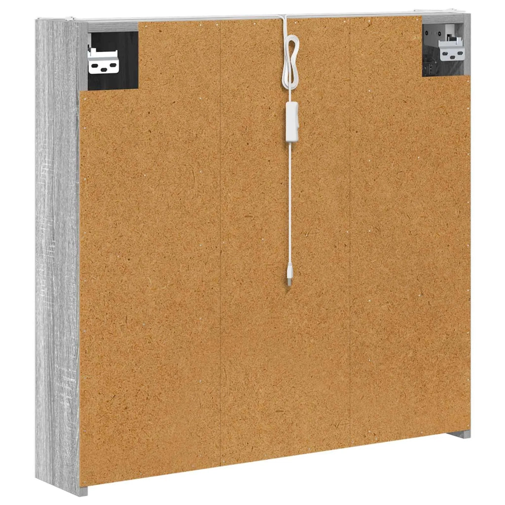 Mobiletto per specchio da bagno con lo scaffale Grigio Sonoma 889260