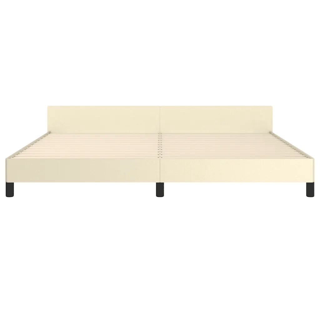 Giroletto con Testiera senza Materasso-Struttura Letto Crema 200x200 cm