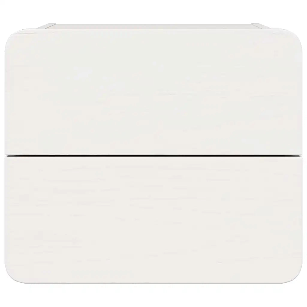 Comodino Bianco 39 x 34 x 33 cm Legno di pino massello 873507