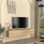 Mobile TV da Parete Nolven con 2 Ante a Ribalta 160 x 32 x 30 cm - Effetto Rovere [en.casa]