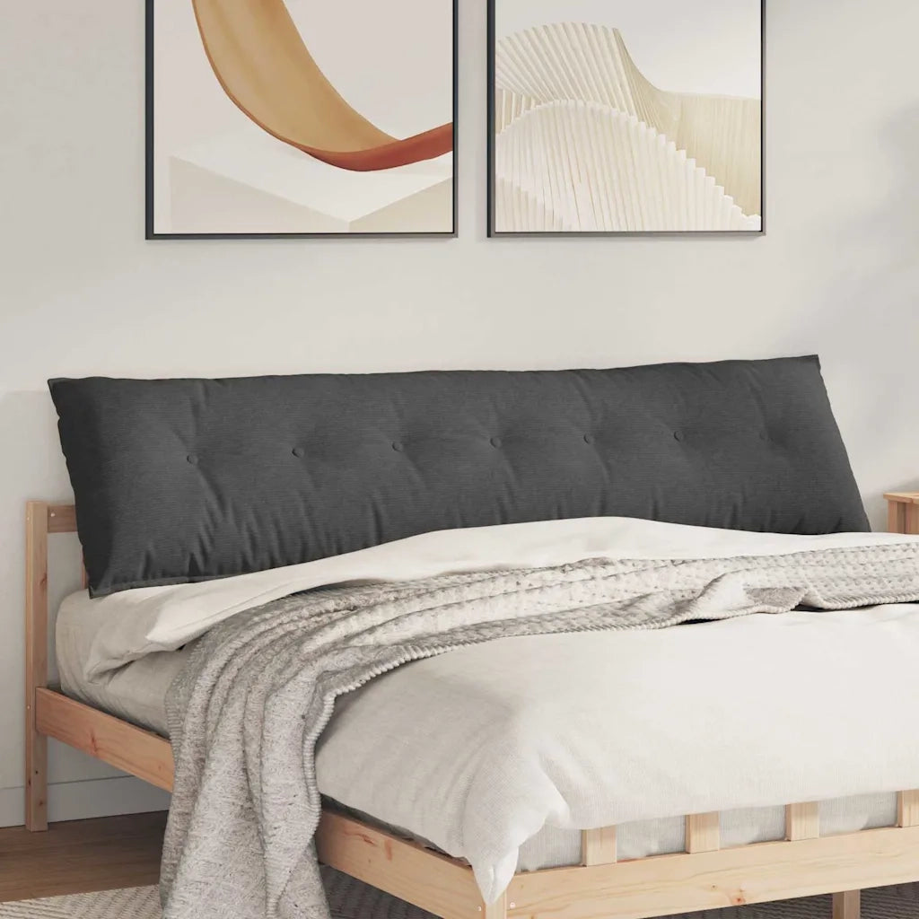 Cuscino per Schiena Grigio scuro 200 x 50 cm Tessuto in Cords 42014995