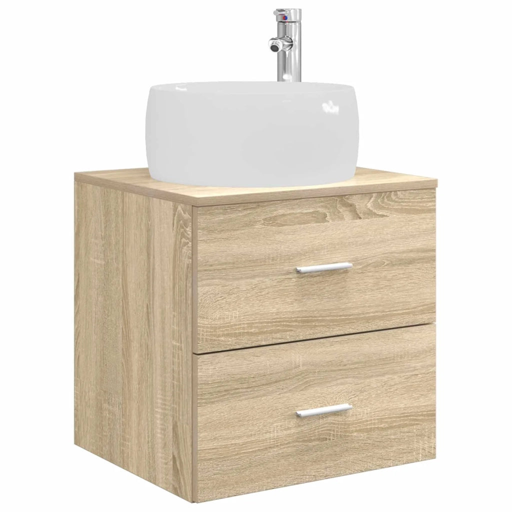 Set di mobili per il bagno 3 pz Rovere Sonoma 3405925