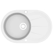 Lavello da Cucina in Granito Vasca Singola Ovale Bianco CFW7344162
