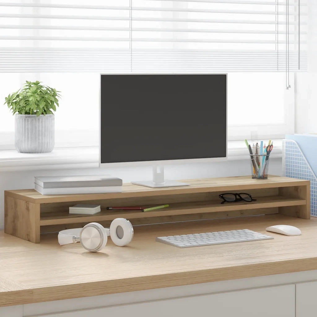 Supporto per Monitor Artisan Rovere 100x24x13 cm Legno Aggregato 855825