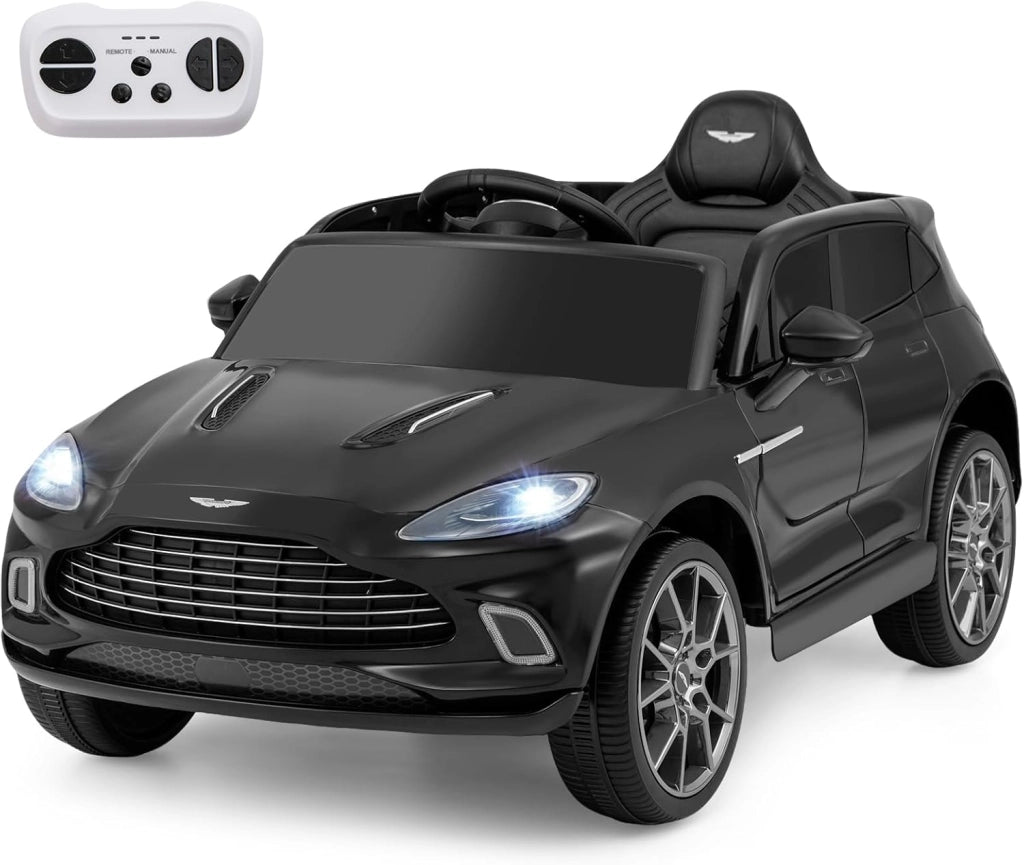 Aston Martin DBX Auto Elettrica per Bambini, 12 V Macchina Elettrica con Telecomando e Luci LED, Partenza Lenta Clacson, Regalo per Bambini 3-8 Anni (Bianco)