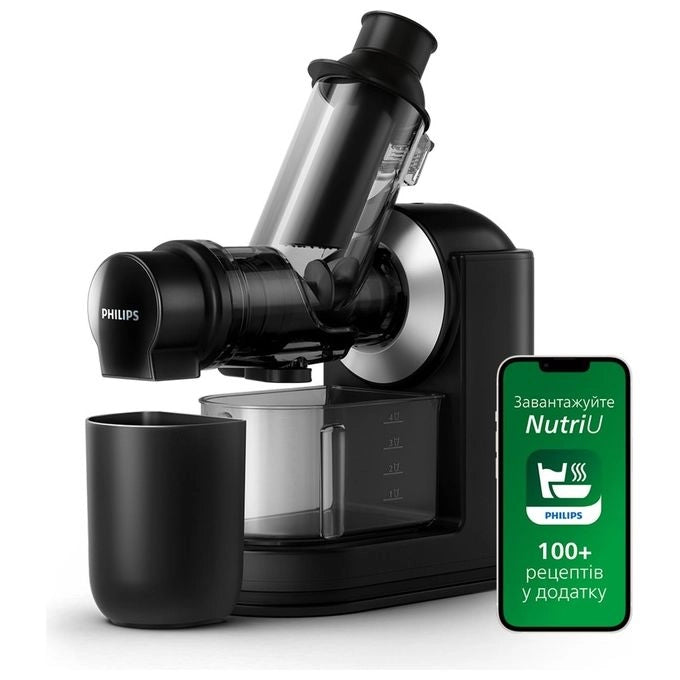 Philips HR1889-70 Viva Collection Estrattore di Succo Slow Juicer 150W Apertura XL 70mm 1L colore Nero