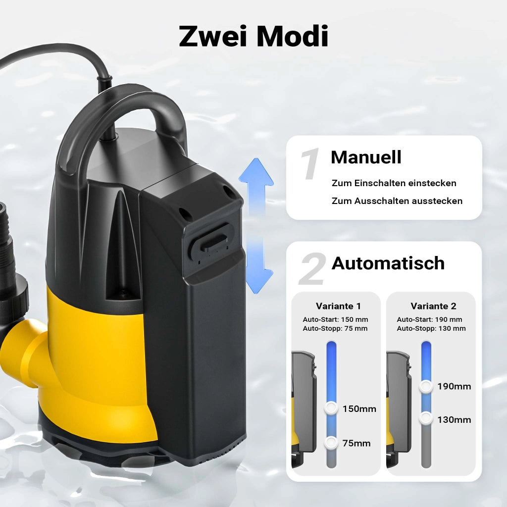 Pompa sommersa acque nere 13000 l/h 750 w prevalenza 7,5 m Elettropompa a immersione