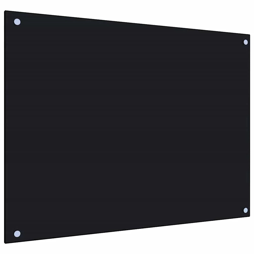 Set di 2 paraschizzi per cucina 80 x 60 cm design moderno vetro temperato nero paraschizzi 02_0055743